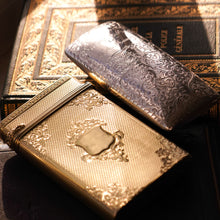 Load image into Gallery viewer, A Majestic & Heavy Antique Victorian Sterling Silver Gilt Cigar/Cheroot Case - London 1850