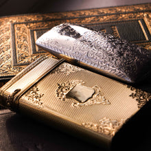 Load image into Gallery viewer, A Majestic & Heavy Antique Victorian Sterling Silver Gilt Cigar/Cheroot Case - London 1850