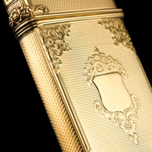 Load image into Gallery viewer, A Majestic & Heavy Antique Victorian Sterling Silver Gilt Cigar/Cheroot Case - London 1850