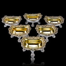 Load image into Gallery viewer, Magnificent Antique Georgian Solid Silver Salt Cellars Set of 6 Regency Design - S & C Younge & Co 1814/16