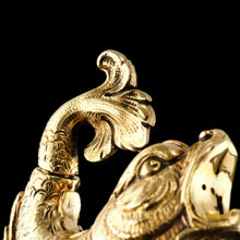Load image into Gallery viewer, Sterling Silver Gilt Salt and Pepper Shakers in the form of Fish/Dolphin