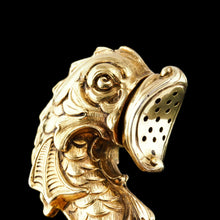 Load image into Gallery viewer, Sterling Silver Gilt Salt and Pepper Shakers in the form of Fish/Dolphin