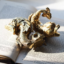 Load image into Gallery viewer, Sterling Silver Gilt Salt and Pepper Shakers in the form of Fish/Dolphin