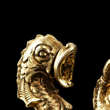 Load image into Gallery viewer, Sterling Silver Gilt Salt and Pepper Shakers in the form of Fish/Dolphin