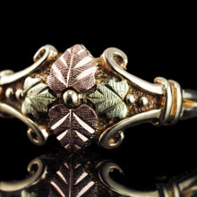 Load image into Gallery viewer, Tri-Colour Gold Ring with Foliate Motifs 9K Gold