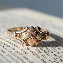Load image into Gallery viewer, Tri-Colour Gold Ring with Foliate Motifs 9K Gold