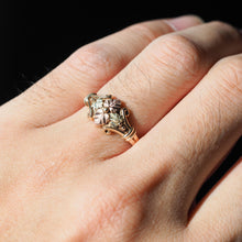 Load image into Gallery viewer, Tri-Colour Gold Ring with Foliate Motifs 9K Gold