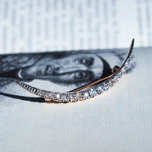 Load image into Gallery viewer, Antique Victorian Diamond Brooch Crescent 14K Gold - c.1890