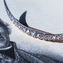 Load image into Gallery viewer, Antique Victorian Diamond Brooch Crescent 14K Gold - c.1890