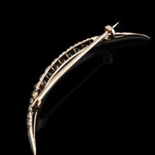 Load image into Gallery viewer, Antique Victorian Diamond Brooch Crescent 14K Gold - c.1890