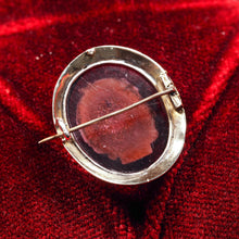 Load image into Gallery viewer, Antique 9ct Gold Purple Glass Figurehead Cameo - c.1910