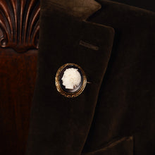 Load image into Gallery viewer, Antique 9ct Gold Purple Glass Figurehead Cameo - c.1910