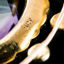 Load image into Gallery viewer, Antique Edwardian Amethyst & Seed Pearl 9K Gold Necklace Pendant - c.1905