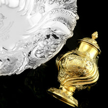 Load image into Gallery viewer, Antique Georgian Solid Silver Gilt Tea Caddy / Sugar Caster, Baronet Coat of Arms (Heathcote) - Samuel Taylor 1753