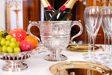 Load image into Gallery viewer, Antique Georgian Irish Solid Silver Large (1kg+) Two Handled Cup/Wine Cooler with Beautiful Floral Chasing - Dublin 1726