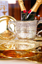 Load image into Gallery viewer, Antique Georgian Irish Solid Silver Large (1kg+) Two Handled Cup/Wine Cooler with Beautiful Floral Chasing - Dublin 1726