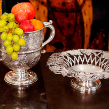 Load image into Gallery viewer, A Rare Antique Georgian Solid Silver Tazza Bowl with Cast Harvest Decorations - Charles Reily & George Storer 1835