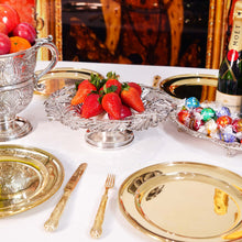 Load image into Gallery viewer, A Rare Antique Georgian Solid Silver Tazza Bowl with Cast Harvest Decorations - Charles Reily & George Storer 1835