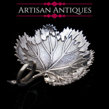 Load image into Gallery viewer, A Georgian Solid Silver Tea Caddy Spoon in Grape Leaf Form - Taylor & Perry 1834 - Artisan Antiques