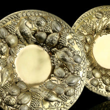 Load image into Gallery viewer, A Magnificent Georgian Pair of Solid Silver Gilt Charger/Platter Dishes (1kg+) - George Burrows 1824