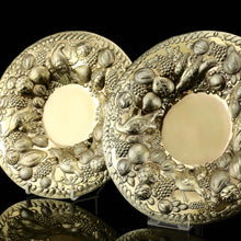 Load image into Gallery viewer, A Magnificent Georgian Pair of Solid Silver Gilt Charger/Platter Dishes (1kg+) - George Burrows 1824