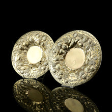 Load image into Gallery viewer, A Magnificent Georgian Pair of Solid Silver Gilt Charger/Platter Dishes (1kg+) - George Burrows 1824