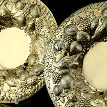 Load image into Gallery viewer, A Magnificent Georgian Pair of Solid Silver Gilt Charger/Platter Dishes (1kg+) - George Burrows 1824