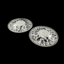 Load image into Gallery viewer, A Magnificent Georgian Pair of Solid Silver Gilt Charger/Platter Dishes (1kg+) - George Burrows 1824