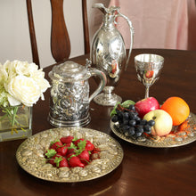 Load image into Gallery viewer, A Magnificent Georgian Pair of Solid Silver Gilt Charger/Platter Dishes (1kg+) - George Burrows 1824