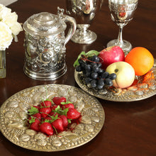 Load image into Gallery viewer, A Magnificent Georgian Pair of Solid Silver Gilt Charger/Platter Dishes (1kg+) - George Burrows 1824