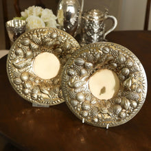 Load image into Gallery viewer, A Magnificent Georgian Pair of Solid Silver Gilt Charger/Platter Dishes (1kg+) - George Burrows 1824