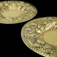 Load image into Gallery viewer, A Magnificent Georgian Pair of Solid Silver Gilt Charger/Platter Dishes (1kg+) - George Burrows 1824