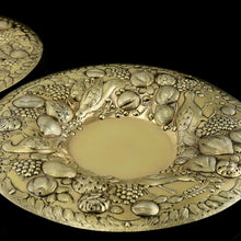 Load image into Gallery viewer, A Magnificent Georgian Pair of Solid Silver Gilt Charger/Platter Dishes (1kg+) - George Burrows 1824