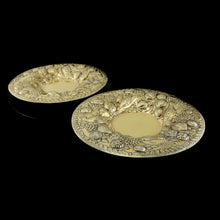 Load image into Gallery viewer, A Magnificent Georgian Pair of Solid Silver Gilt Charger/Platter Dishes (1kg+) - George Burrows 1824