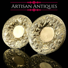 Load image into Gallery viewer, A Magnificent Georgian Pair of Solid Silver Gilt Charger/Platter Dishes (1kg+) - George Burrows 1824