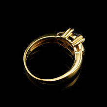 Load image into Gallery viewer, A Stylish Vintage 9K Gold Sapphire Cabochon and Diamond Ring