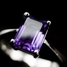 Load image into Gallery viewer, An 18K White Gold 'Emerald Cut' Amethyst Ring