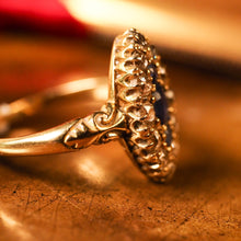 Load image into Gallery viewer, A Marvellous Victorian 18K Gold Sapphire & Diamond Navette Ring
