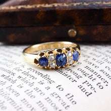 Load image into Gallery viewer, Antique Victorian 18K Gold Sapphire & Diamond Ring - Chester 1882
