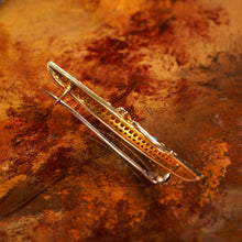 Load image into Gallery viewer, Antique Victorian 15K Gold Turquoise, Pearl & Diamond Crescent Brooch - c.1900