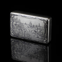 Load image into Gallery viewer, Antique Imperial Russian Silver Niello Snuff Box Naval Ship Battle Scene - T.Botkov 1855