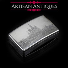 Load image into Gallery viewer, Antique Imperial Russian Silver Niello Snuff Box Kremlin Scene - Vasili Semenov 1863