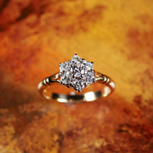 Load image into Gallery viewer, A Brilliant 18K Gold & Diamond Cluster/Flower Ring