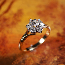 Load image into Gallery viewer, A Brilliant 18K Gold & Diamond Cluster/Flower Ring