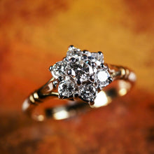 Load image into Gallery viewer, A Brilliant 18K Gold & Diamond Cluster/Flower Ring