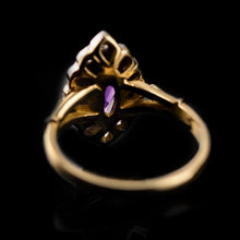 Load image into Gallery viewer, A Magnificent Vintage 18K Gold Large Amethyst & Diamond Marquise Ring