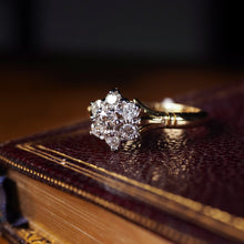 Load image into Gallery viewer, A Brilliant 18K Gold & Diamond Cluster/Flower Ring