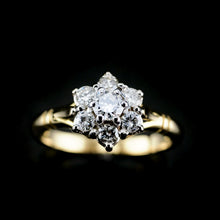 Load image into Gallery viewer, A Brilliant 18K Gold & Diamond Cluster/Flower Ring