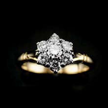 Load image into Gallery viewer, A Brilliant 18K Gold & Diamond Cluster/Flower Ring