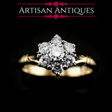 Load image into Gallery viewer, A Brilliant 18K Gold & Diamond Cluster/Flower Ring